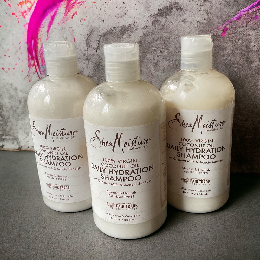3 Shea Moisture 100% Virgin Coconut Oil Daily Hydration Shampoo NWT